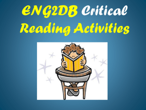 Critical Reading PowerPoint - English With Miss Robinson