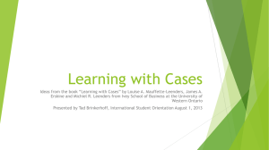 Learning with Cases - Krannert School of Management