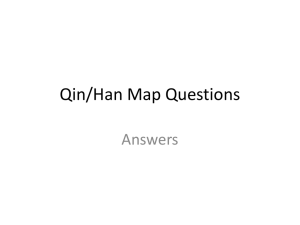 Qin/Han Map Questions