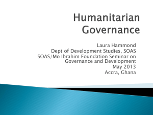 Humanitarian Governance