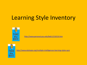 Learning Styles & Personality Presentation Assignment
