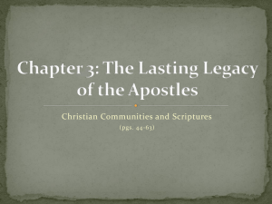 Chapter 3: The Lasting Legacy of the Apostles