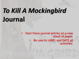 To Kill a Mockingbird Journal & Review Questions