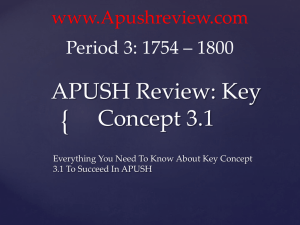 APUSH Review: Key Concept 3.1 (1754-1800)