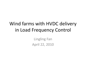 Wind farms with HVDC delivery in Load Frequency Control