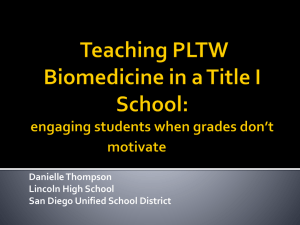 PLTW Biomedicine in Title I Schools: Engaging Students