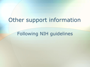 Other Support Information - Following NIH Guidelines