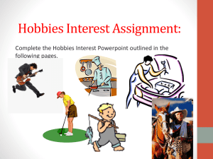 Hobbies Presentation Assignment: Middle/High School