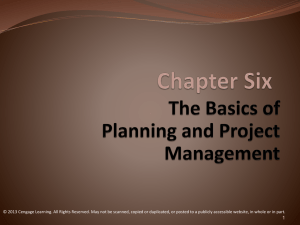 The Basics of Planning and Project Management Chapter Six