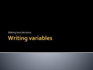 Writing variables