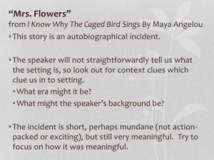 "Mrs. Flowers" Analysis Guide | Maya Angelou