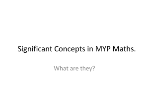Significant Concepts in the MYP