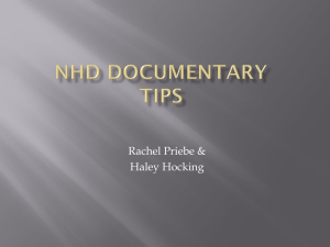 NHD Documentary tips