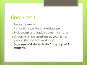 Persuasive Speeches - Gordon State College