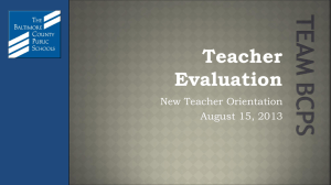 Teacher Evaluation System: Baltimore County Schools