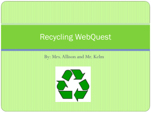 Recycling WebQuest: Activities & Information for Students