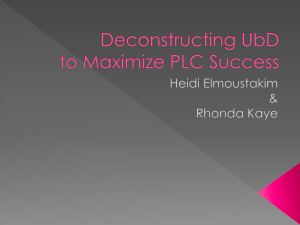 UbD & PLC: Deconstructing for Max PLC Success