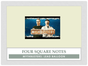 MYTHBUSTERS: LEAD BALLOON Four Square Notes