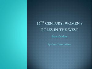 19th Century women`s roles in the west