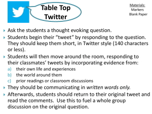 Table Top Twitter: Classroom Activity Guide