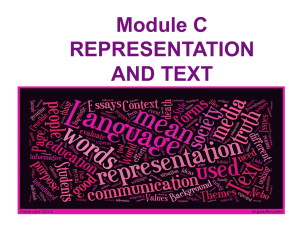 REPRESENTATION AND TEXT