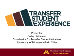Transfer Student Experience U of M