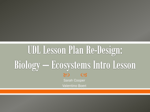 UDL Ecosystems Lesson Plan Redesign: Biology