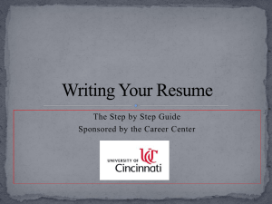 Writing Your Resume