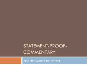 S-P-C Writing Method: Statement, Proof, Commentary