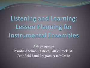Listening and Learning: Lesson Planning for Instrumental Ensembles