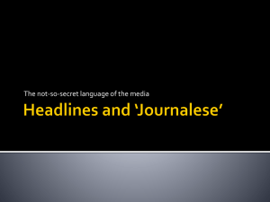 Headlines and *Journalese*