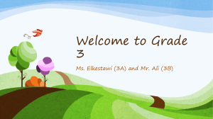 Grade 3 Parent Orientation: Expectations & Curriculum