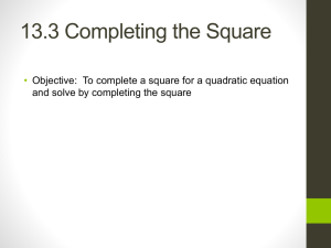 Completing the Square
