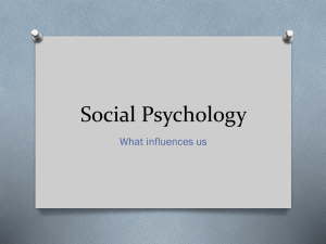 Social Psychology: Influences on Behavior & Attitudes