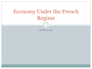 Economy Under the French Regime