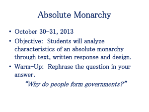 Absolute Monarchy Lesson Plan: Features & Design