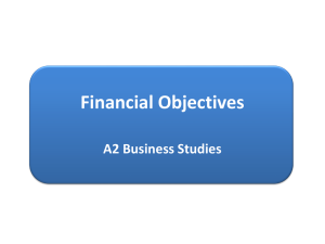 Financial Objectives: A2 Business Studies Presentation