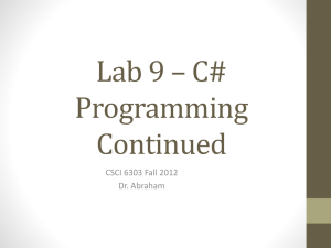 Lab 9 * C# Programming