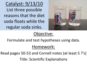 Scientific Explanations: Hypothesis & Data