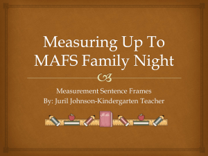 Measuring Up To MAFS Family Night