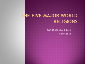 World Religions: Middle School Presentation