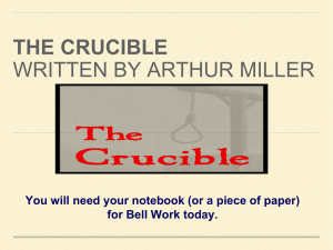 The Crucible: Act I Study Guide & Vocabulary
