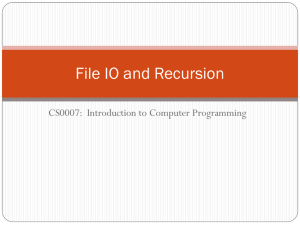 File IO and Recursion