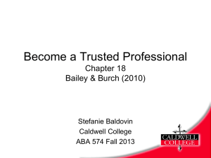 Chap 18 Becoming a Trusted Professional - Stefanie