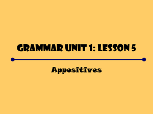 Appositives Grammar Lesson: Definition, Examples, Practice