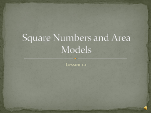 Square Numbers & Area Models Lesson Plan