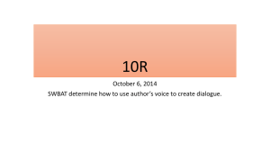 Author's Voice & Dialogue: Literary Techniques for High School