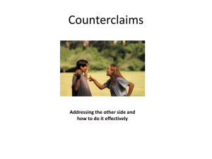 Counterclaims and rebuttals