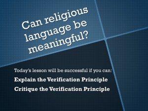 Verification principle - mrslh Philosophy & Ethics
