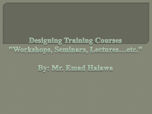 Designing training courses-Emad - ELT General Supervision Kuwait